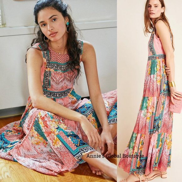 NWT, Anthropologie Bhanuni By Jyoti Alessandra Beaded Maxi Dress - Picture 8 of 16
